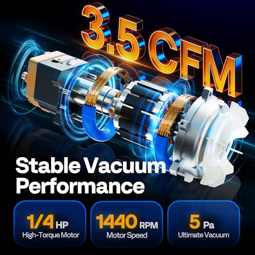 Bomba de Vacío AC Kit con Manómetro y Mangueras miniatura 2