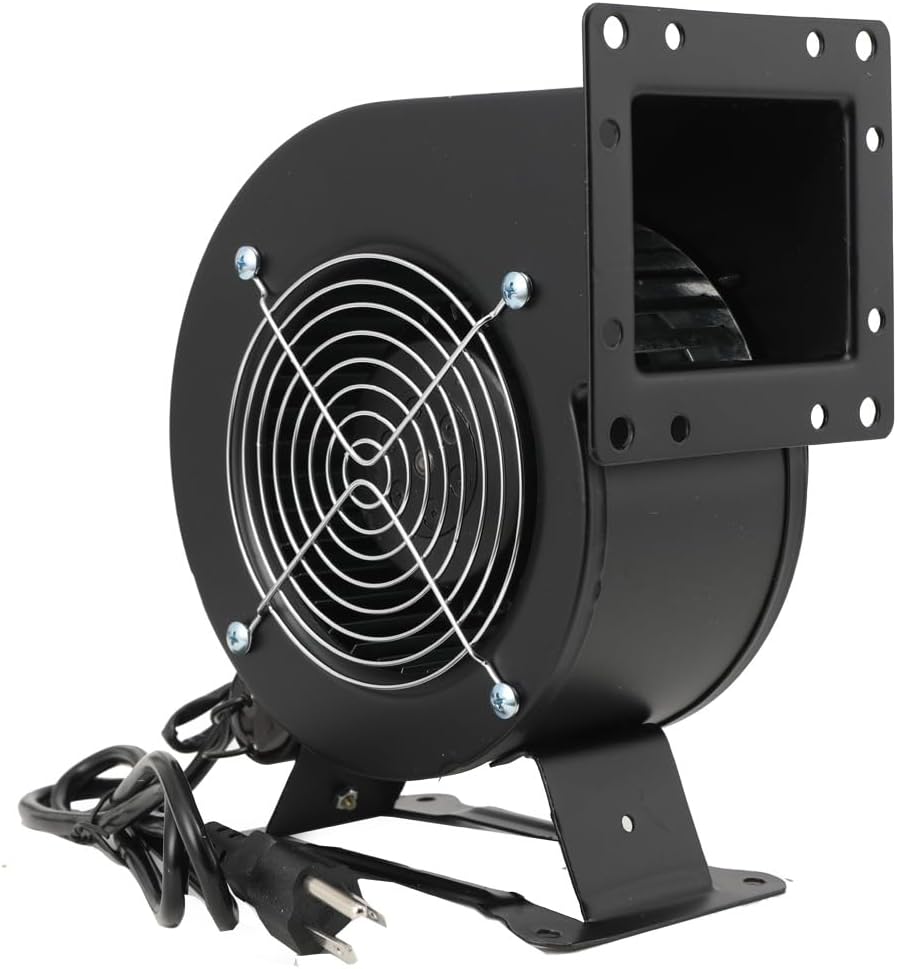 Centrifugal Blower Fan Round Squirrel Cage Fan Outdoor Wood Furnace Boiler Blower 110V 120W Round Flange Small Industrial Frequency Centrifugal Fan