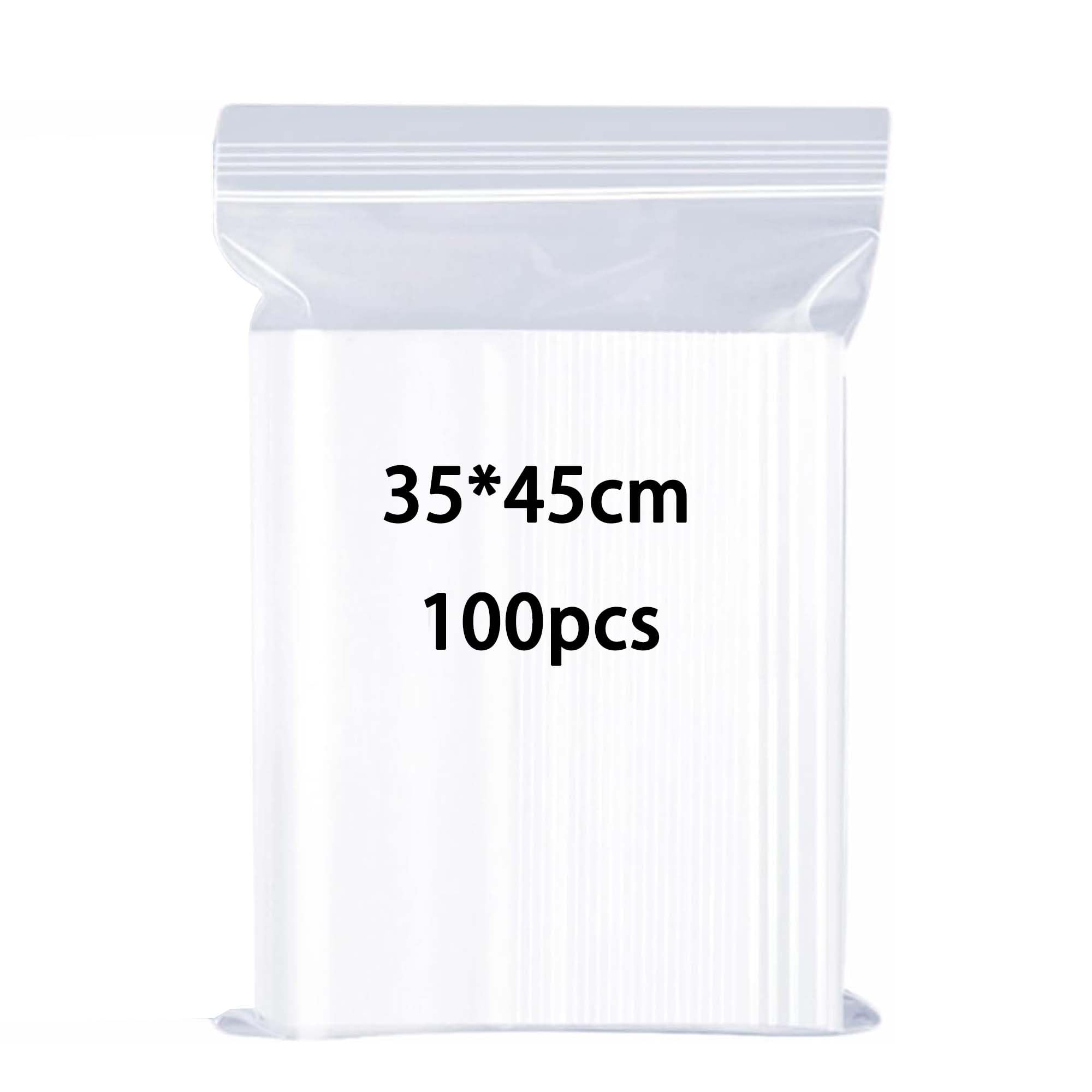 huruirui 35X45cm Resealable Plastic Seal Large Sealable Plastic Bags Suitable for Kitchen Storage Clothing Travel Storage Packaging Sealed Pouches 100pcs
