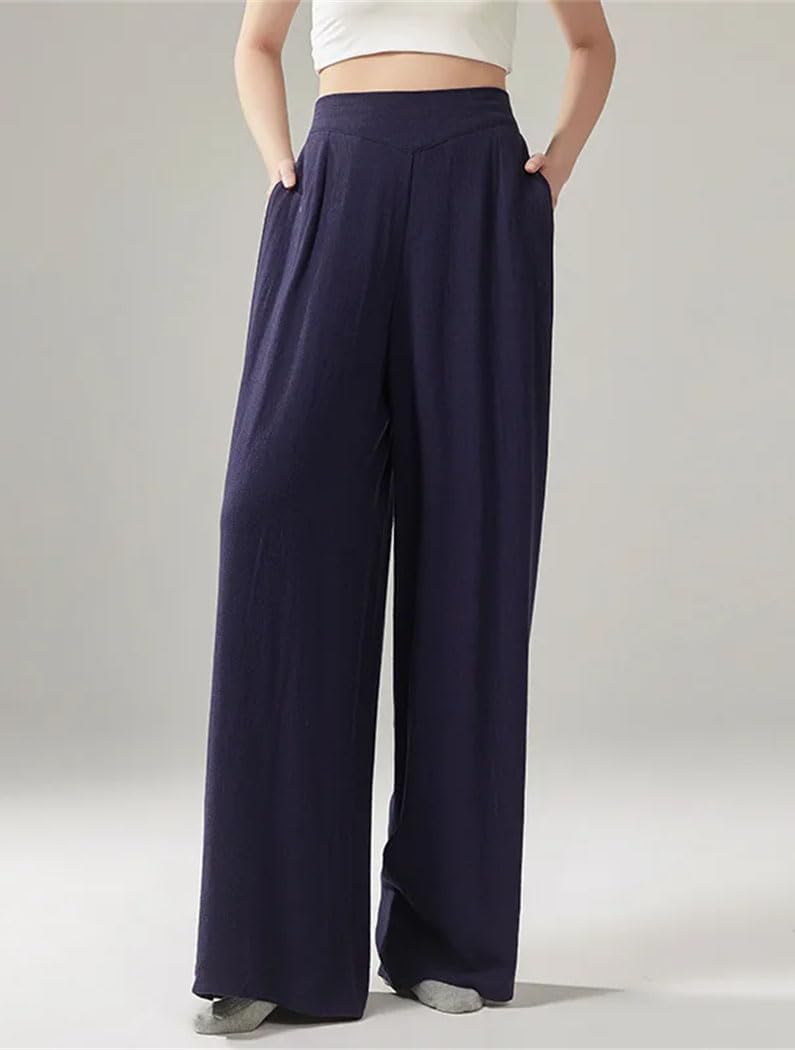 Women Stretch Loose Wide Leg Pants Dance Practice High Waist Long Trousers Classical Dancer Clothes