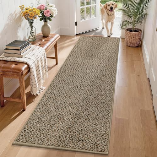 COSY HOMEER Hallway Runner Rug 2'x8' Non Slip Washable Entryway Runner Rugs Absorbent Stain Resistant Carpet Rug Runners for Hallways,Entrance and Laundry Room,Taupe Taupe 2'x8'