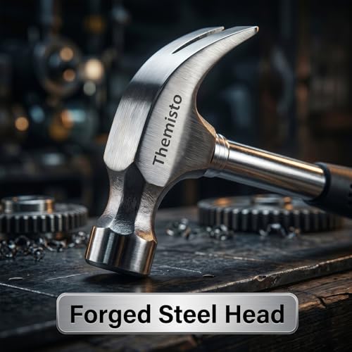 Image of Themisto TH-T32 400g Steel Shaft Claw Hammer With Anti-Slip Handle | Reliable Tool for Woodwork, DIY and Home Maintenance