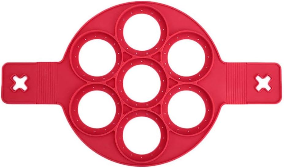 EUYOUZI Silicone Pancakes Molds, Reusable Non Stick Egg Mold Silicone Pancake Maker and Flipper for Kitchen