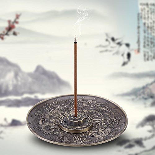 Zinc Alloy Incense Stick Burner Holder Chinese Dragon Pattern Censer Plate Buddhism Censer Incense Plate for Bedroom,Temple - Image 3