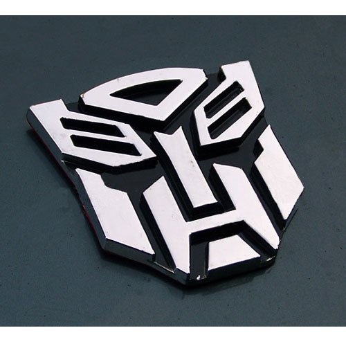 Transformers Autobot Pegatina 3d, cromado, para coche, tamaño grande Cover