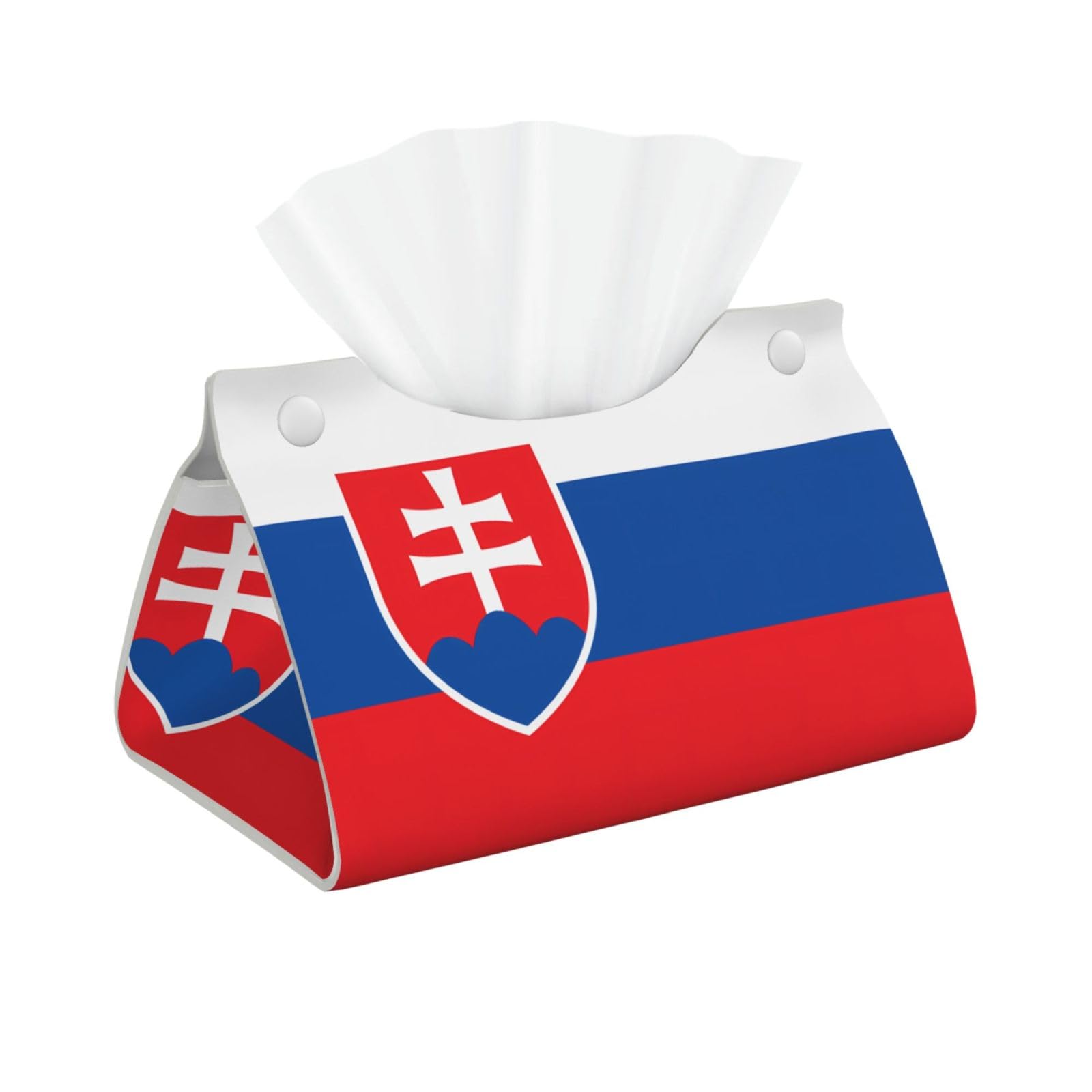 Flag of Slovakia Long Leather Tissue Box Cover-Waterproof PU Leather Tissue Holder for Bathroom, Decorative Rectangular Tissue Case