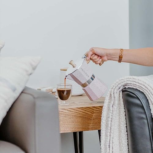 Vista 89 de Grosche Milano Cafetera espresso moca para estufa, de 3 tazas/5 onzas, cafetera cubana, cafetera greca, italiana, percoladora, rojo Rojo -,Negro