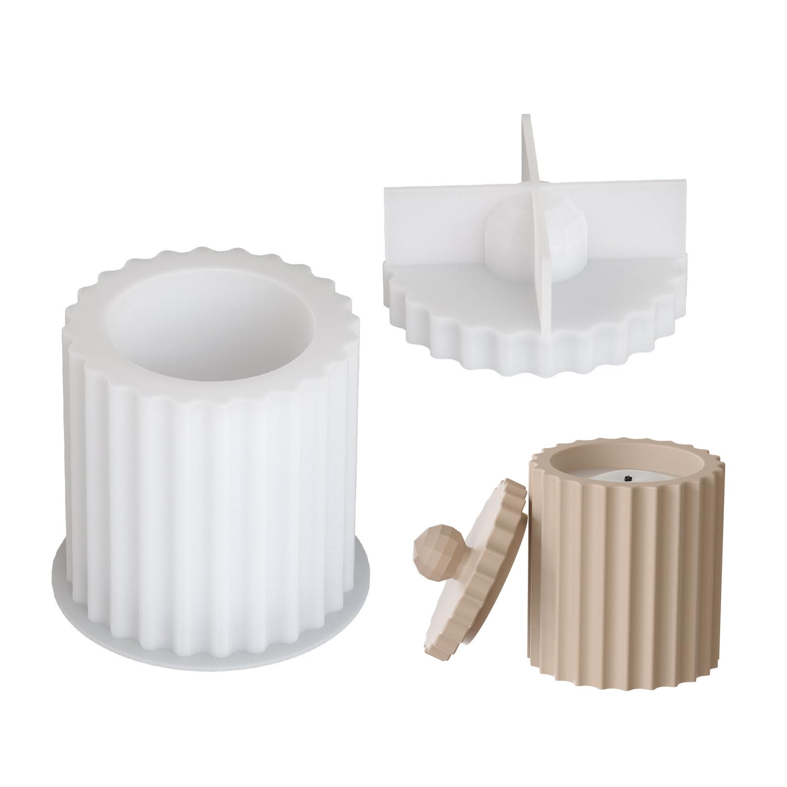 NEWFT Silicone Jar Mold Pen Holder Vintage Craft Making Mold Silicone Texture for Home Decoration and Creative Projects