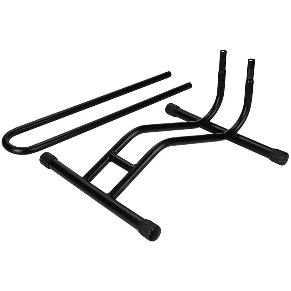 Rastrelliera Supporto Bicicletta da Pavimento Cavalletto Parcheggio Mobile in Acciaio per 1 Bicicletta