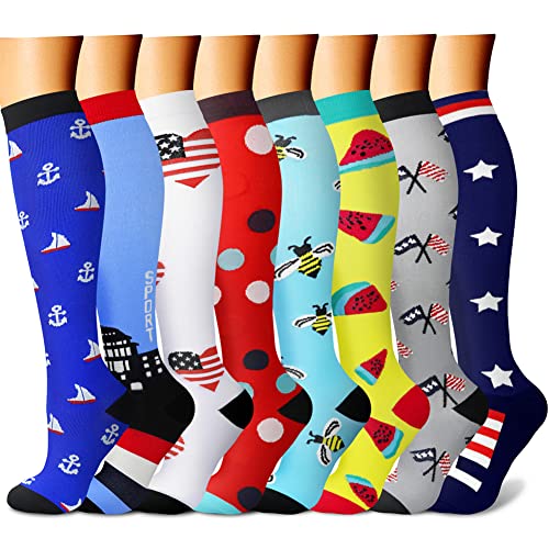 Image of Compression Socks (7 Pairs), 15-20 mmhg is BEST Graduated Athletic & Medical for Men & Women, Running, Flight, Travel, Nurses, Pregnant - Boost Performance, Blood Circulation