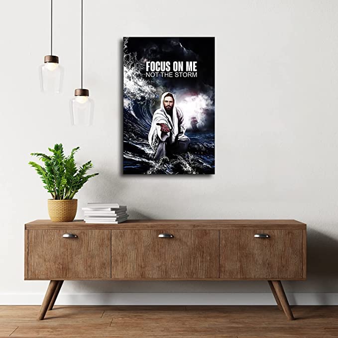 専用ページ　M Amazon.com: Focus on Me Not The Storm - Jesus Canvas Art Poster
