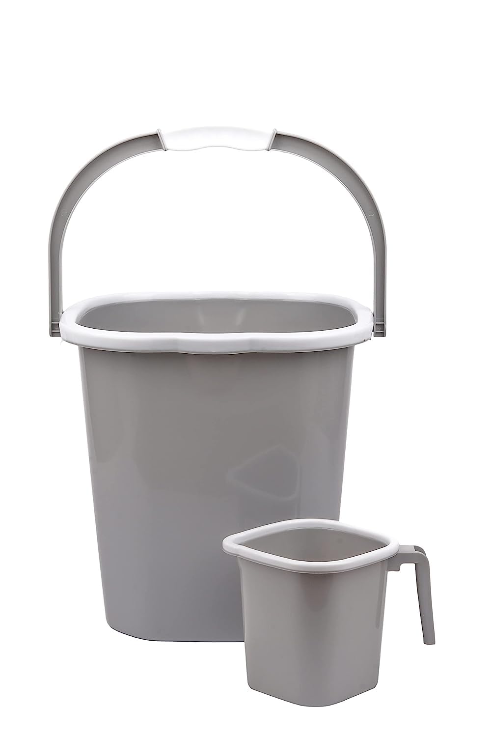 Dhwani Enterprise 5L Square Double Moulded Unbrakable Bucket with Mathcing Mug(Light Grey) (B0CPYKKKJB) Amazon Price History, Amazon Price Tracker