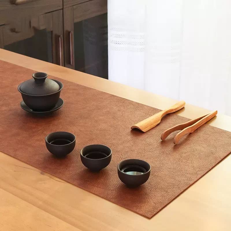 Chemin de table chinois imperméable en cuir noble de haute qualité