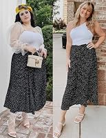 Parabler Chiffon Maxirock Damen Boho Plissee Retro Langer Sommerrock Faltenrock Schwarz Strandrock Elastische Taille Tanzrock Schwarz S – Ansicht 3