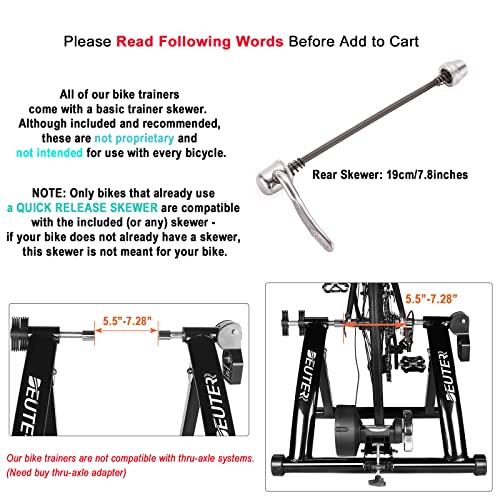 Bike Trainer, Magnetic Bicycle Stationary Stand For Indoor Exercise Riding, 26-29" & 700C Wheels, Quick Release Skewer & Front Wheel Riser Block Included #TOP4