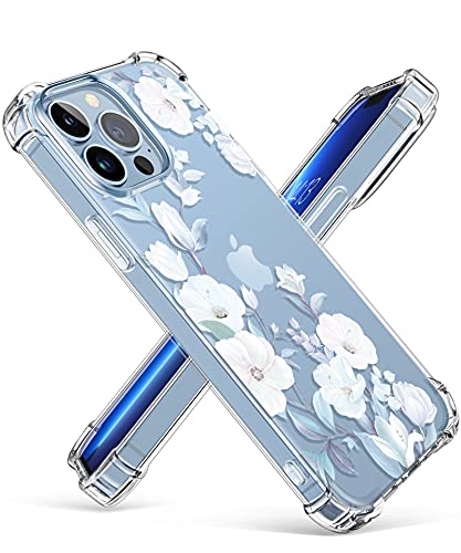 GVIEWIN Funda compatible con iPhone 13 Pro de 6,1 pulgadas 2021, diseño de flores claras, suave TPU antigolpes, carcasa protectora Floden Lite Series para teléfono móvil, hibisco Cover