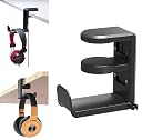 OIVO INDIA Headphone Stand, 360 Degree Rotation Headset Hanger Holder, Adjustable Gaming Headphone Hook Under Desk Mount Headset Clamp with Cable Organizer Clip (Black) gallery image
