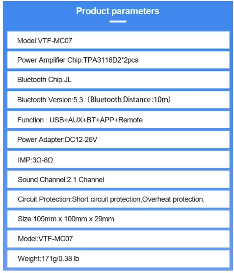 Image of VTF-MC07 Amp Board 60 * 2W+160W Power AMP Module TPA3116*2 Stereo BT5.3 Home Theater Music Audio, BT /USB /AUX /Eq Remote USB HiRes files support FLAC WMA WAV APE M4A ALAC AMR DTS Apple Music support