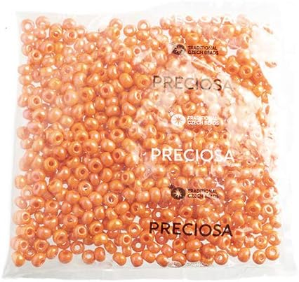 Preciosa Czech Seed Beads 32/0 (8mm) Opaque Orange Rainbow - 250g Bulk Bag Beads for Jewelry Making and Crafts