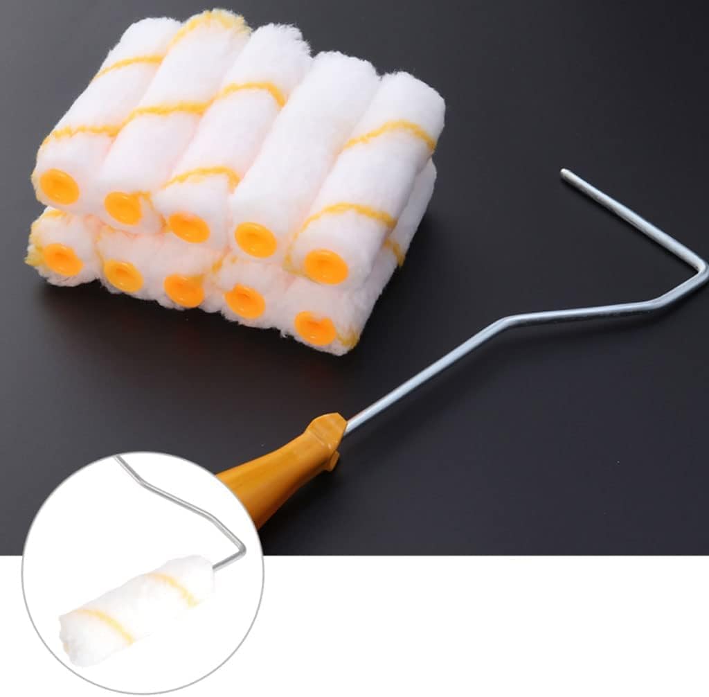 11 Pack 4 Inch Paint Roller with Handles Roller Frame Polyester Roller Painting for Contractor Household Supplies DIY Tools