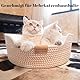 CheerPals Katzenbett mit Kissen, 47cm Waschbar Katzenkorb aus Baumwollseilen geflochten, zum Schlafen für Alle Katze, All Season Universal