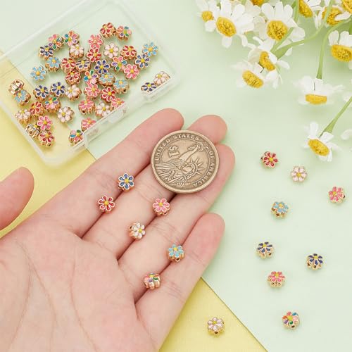 Perles en émail en forme de fleur anti-ternissement pour séparer vos perles de bijoux