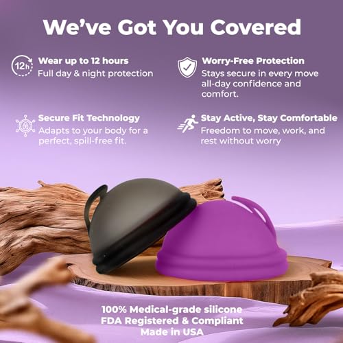 Image of Reusable Menstrual Disc (2 Pack) - Soft Medical Grade Silicone Period Disc for Light & Heavy Flow, Leakproof 12-Hour Protection, Easy Removal, Menstrual Cup, Tampon & Pad Alternative, Two Sizes