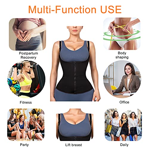 Reamphy Waist Trainer For Women,Zipper Body Shaper Cincher Sports Girdle Corset,Medium #TOP4