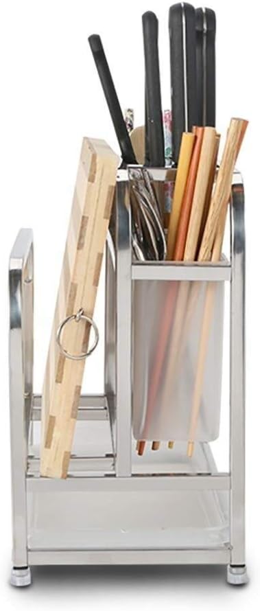 Kitchen Shelf Kitchen Stainless Steel Drain Rack Free Installation Integrated Knife Chopsticks Cutting Board Storage Rack Cutlery
