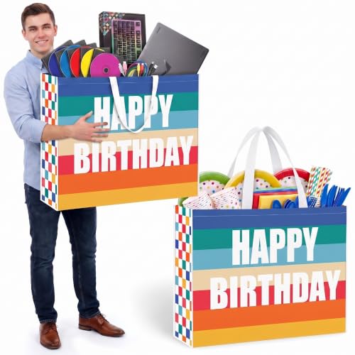 Pickmesh 1 Pcs Extra Large Birthday Bag 31.5x23.6x7.9 Inch, PP Woven