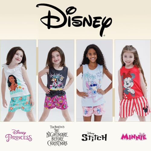 Disney Moana Big Girls' Glitter Ruffle Sleeveless Tee and French Terry Shorts Outfit Teal White 10-12 - image 5