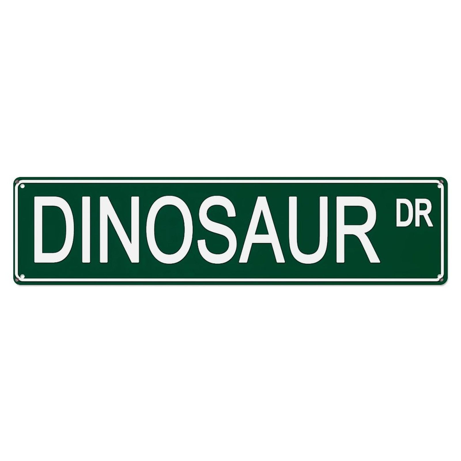 Jdyaojiesheng Vintage Dinosaur Dr Street Sign Tin Sign Retro Metal Wall Decor Metal Poster, Home Bar Garage Farmhouse Cafe Wall Art Decoration 4X16inch