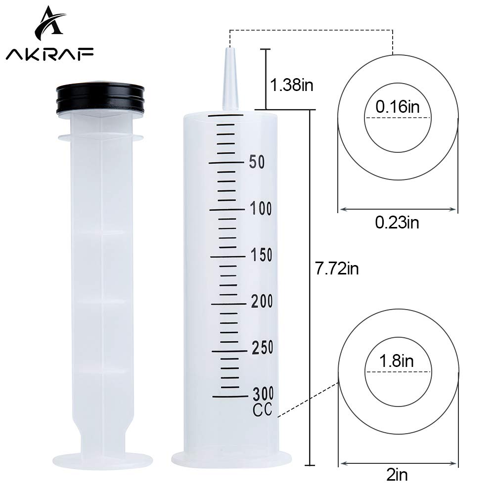 A AKRAF 300ml Syringe, Extra Large Plastic Syringes for Glue Dispensing