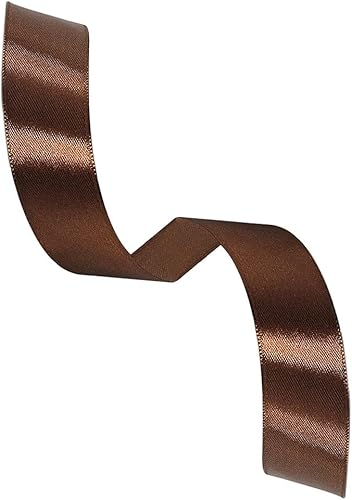 Miniatura 2 de Cinta de satén de color café liso, 1 pulgada x 25 yardas, cinta de satén de tela para envolver regalos, manualidades, hacer lazos para el cabello,
