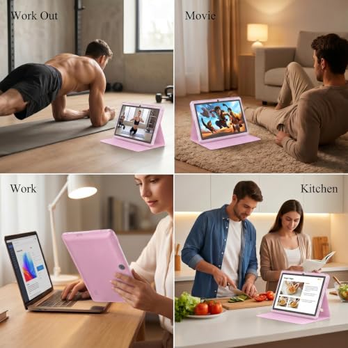 Image of Tablet 7 Inch Andriod with Protective Case, RAM 8GB(3+5Expand) ROM 32GB 1TB Expand, IPS 1024 * 600 Bluetooth, WiFi, GMS, Widevine L1,YouTube, Netfilx (Pink)