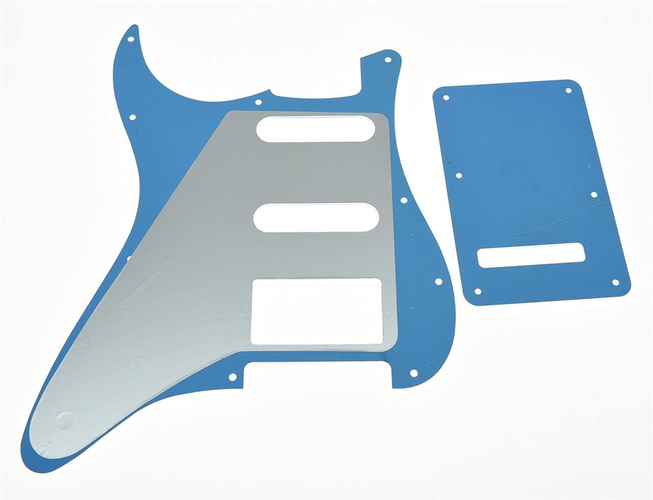 Dopro Strat HSS Guitar Pickguard ST Back Plate Tremolo Cover for USA/Mexican FD Silver Mirror 1 Ply - Image 2
