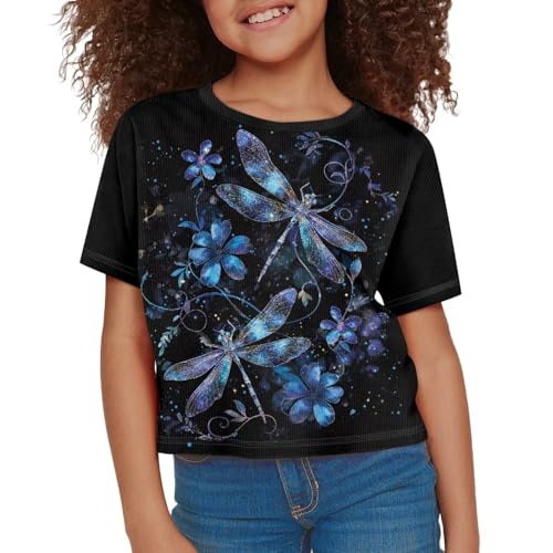 Image of Kids Crop Top Short Sleeve T-Shirts for Girls Size 5-14