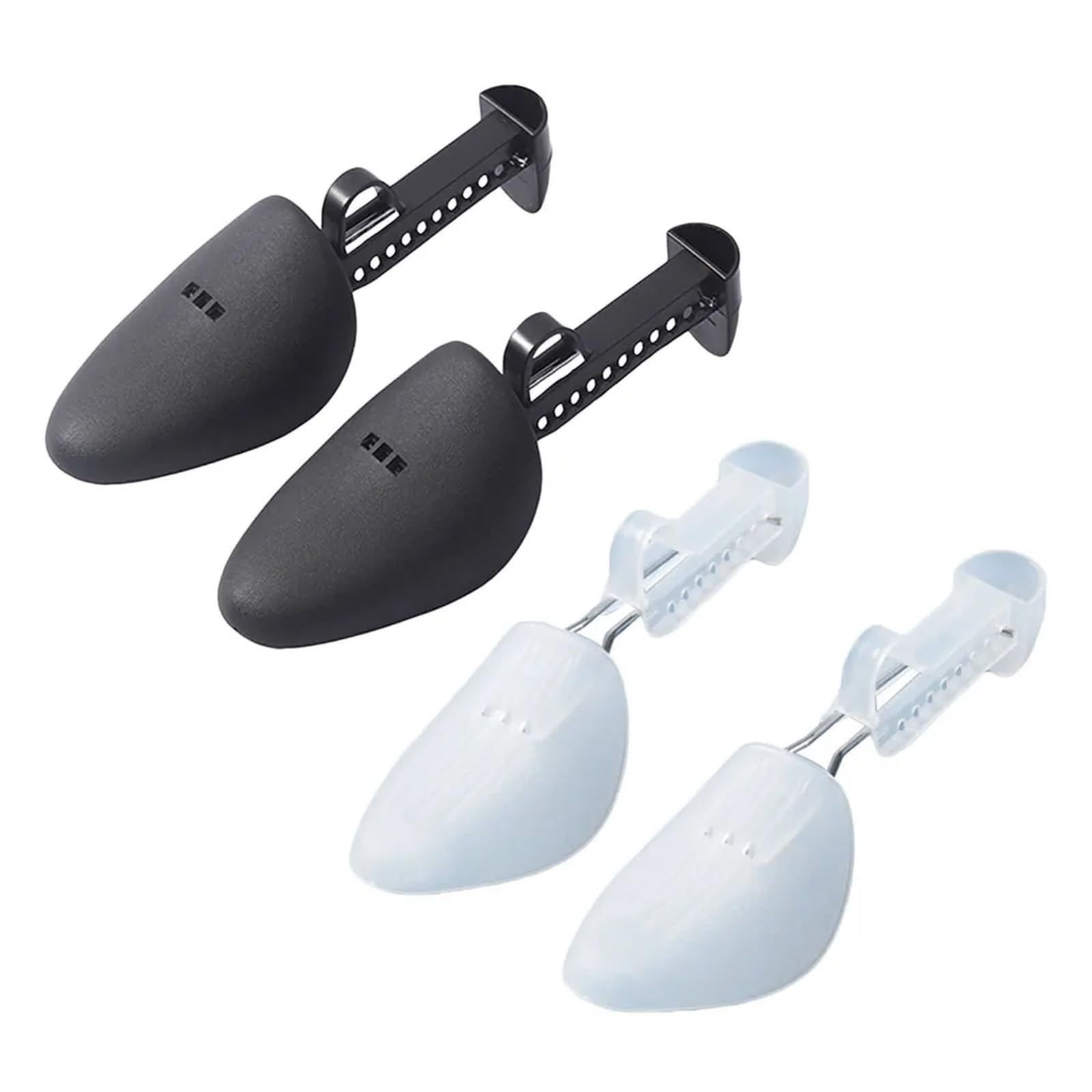 Verstellbarer Schuhspanner für Damen und Herren – tragbarer Stiefelhalter und Leder-Schuhformer (1/2 Paar) (Damen transparent)