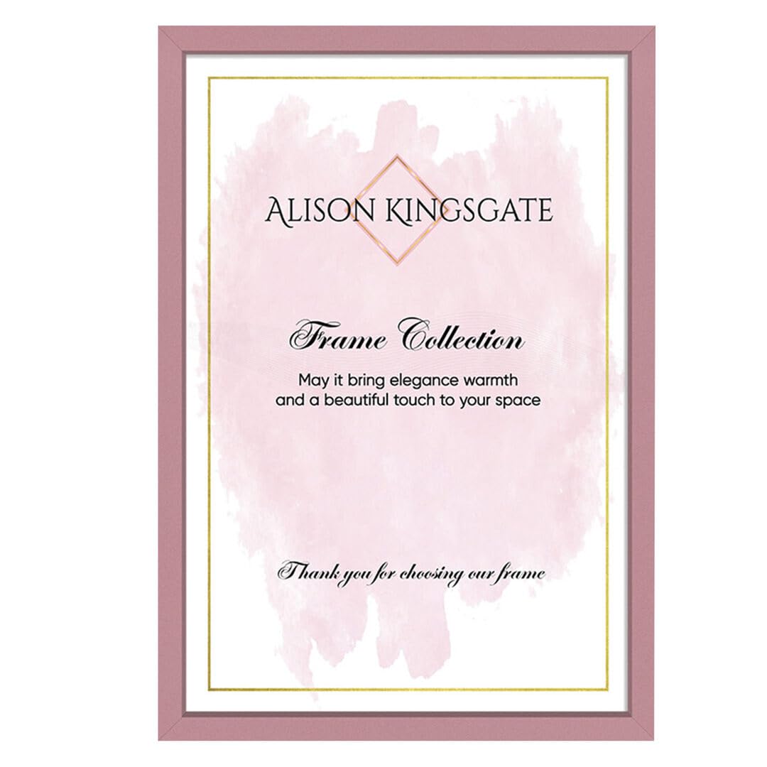 Alison Kingsgate Sleek 20X18 Pink Photo Frame-Engineered Wood Picture Frames with Shatterproof Perspex - Ideal for Certificates & Artwork-Wall Mount or Tabletop - Multiple Sizes & Colours Available