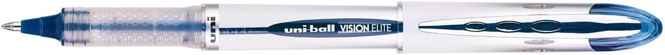 Uni-ball UB-200 Vision Elite Medium Rollerball Pens, 0.8mm Ball, Blue Gel, 12 Pack