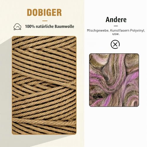 DOBIGER Makramee Garn Set 3mm 3 Farben 300m – Bild 5