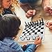 Portable Chess Plastic International Chessboard Set Medieval Entertainment Chess Game Set Black & White Chessboard for Party Activities(White)