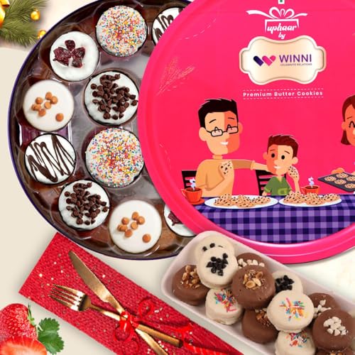 Image of WINNI - Delightful Chocolate Cookies 30 Pcs Gift Pack | Handmade Eggless Chocolate Gift Box For Birthday, Anniversary, Wedding, Valentine's Day, Couple, Partner, Girls, Boys, Student, Girlfriend, Boyfriend | Dark Chocolate Pack | Imported Choco Cookies | Chocolate Bouquet & Hamper | Luxury Return Gift Hamper