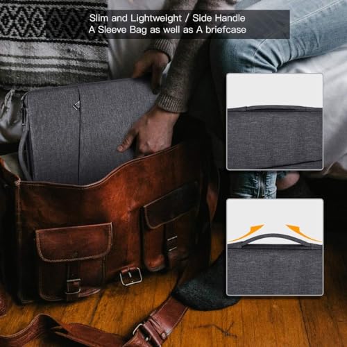 Image of Saco Laptop Sleeve for 15.6 Inch - Slim Shockproof Case with Zipper Pocket, Protective Travel Laptop Bag for MacBook Air /Pro, HP, Dell, Lenovo, Acer - Grey