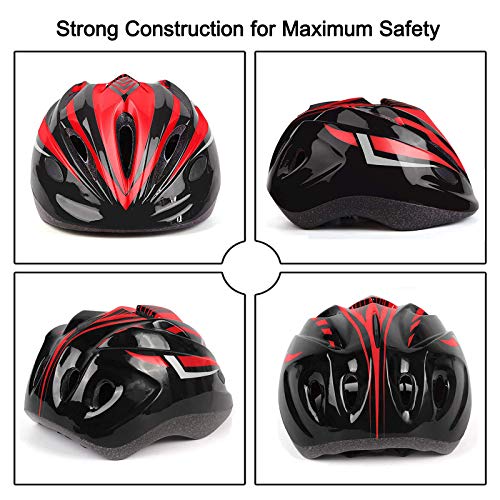 Oeyliz Kids Bike Helmet Toddler Helmet Adjustable Toddler Bike Helmet Ages 3-8 Years Old Multi-Sport For Bicycle Cycling Skate Scooter Boys Girls Bike Helmet（Black Red） #TOP2