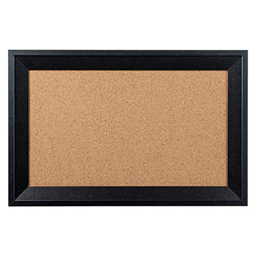 HBlife Cork Board Bulletin Board 11 x 17 Inch with Black Frame Rectangle Decorative Hanging Pin Board Perfect Decor for Office & Home,Message Board or Vision Board