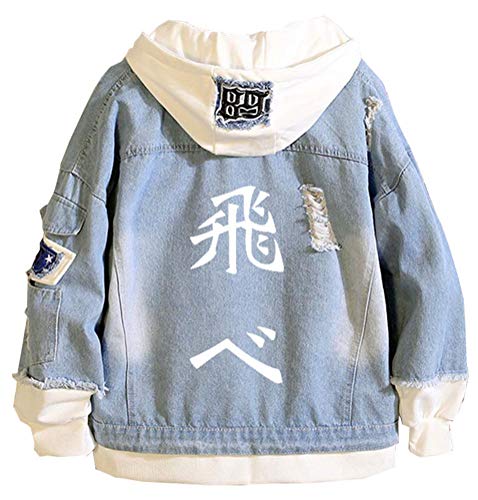 Sweat-shirt à capuche Haikyuu et manteau denim à double isolation thermique pour l'hiver