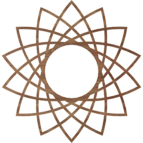 Image of Ekena Millwork 34 inchOD x 13 1 /8 inchID x 3 /8 inchT Eleanor Wood Fretwork Pierced Ceiling Medallion, Walnut