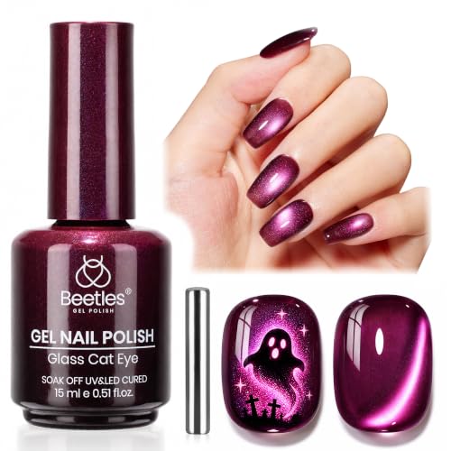 Beetles Purple Cat Eye Gel Polish, 15ML Vampire Kiss Magnetic Purple Gel