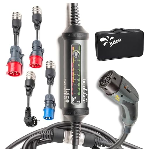 Juice Booster 2 - Wallbox 11kw / 22kW - 32A 3-Phasig, 1-Phasig Typ 2 AC | German Traveller Set inkl. CEE16, CEE32, Camping, Schuko